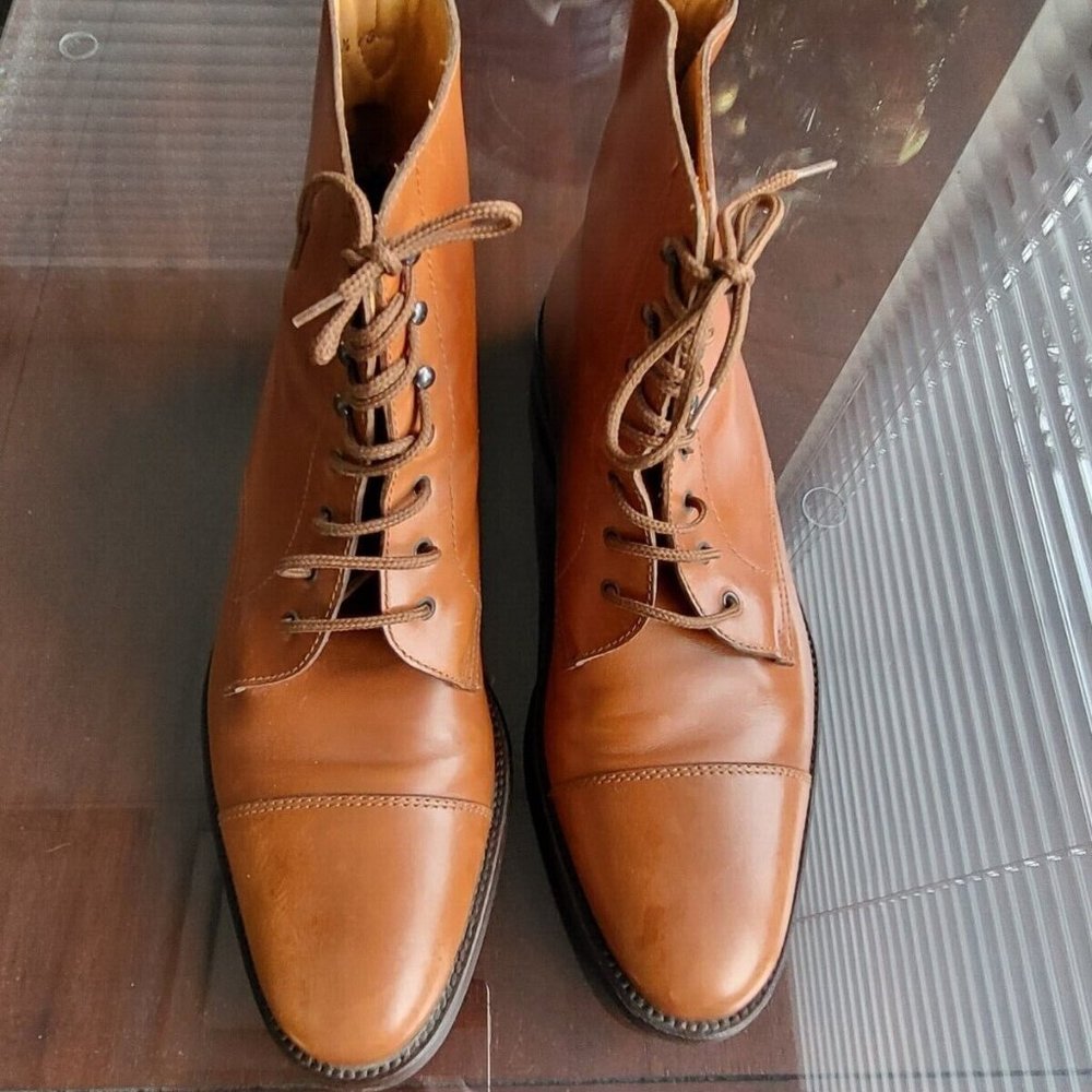 Gucci Mens size 10.5 Gucci LIght Brown Leather Cap Toe Chukka Boot Never Worn - Picture 5 of 13